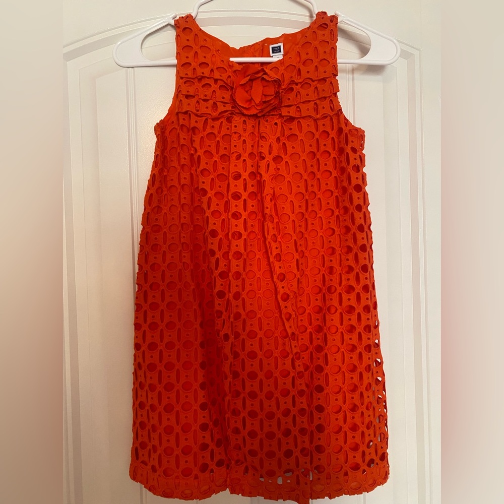 Janie and Jack eyelet dress orange size 7